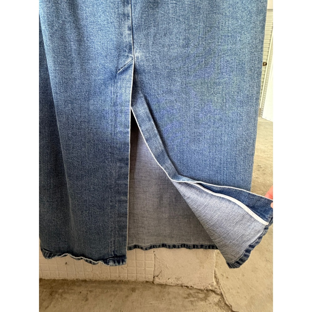 Abercrombie & Fitch Mila Strapless Denim Midi Dress Strapless M Blue 90s Y2K - Picture 6 of 10